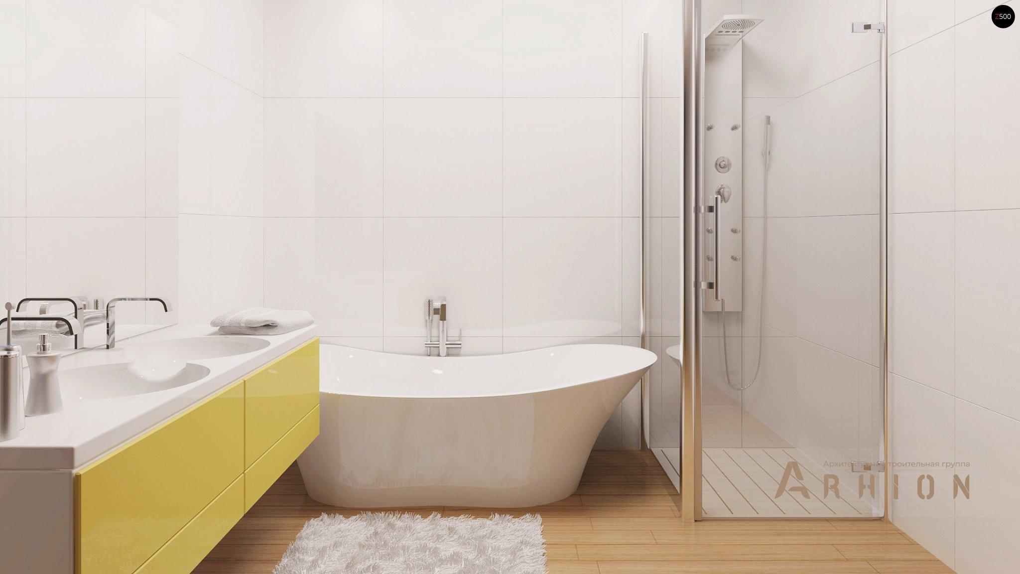 10. Проект одноэтажного дома в современном стиле с четырехскатной, Z200 k, площадью - 166 кв c терассой, гаражом, эркером